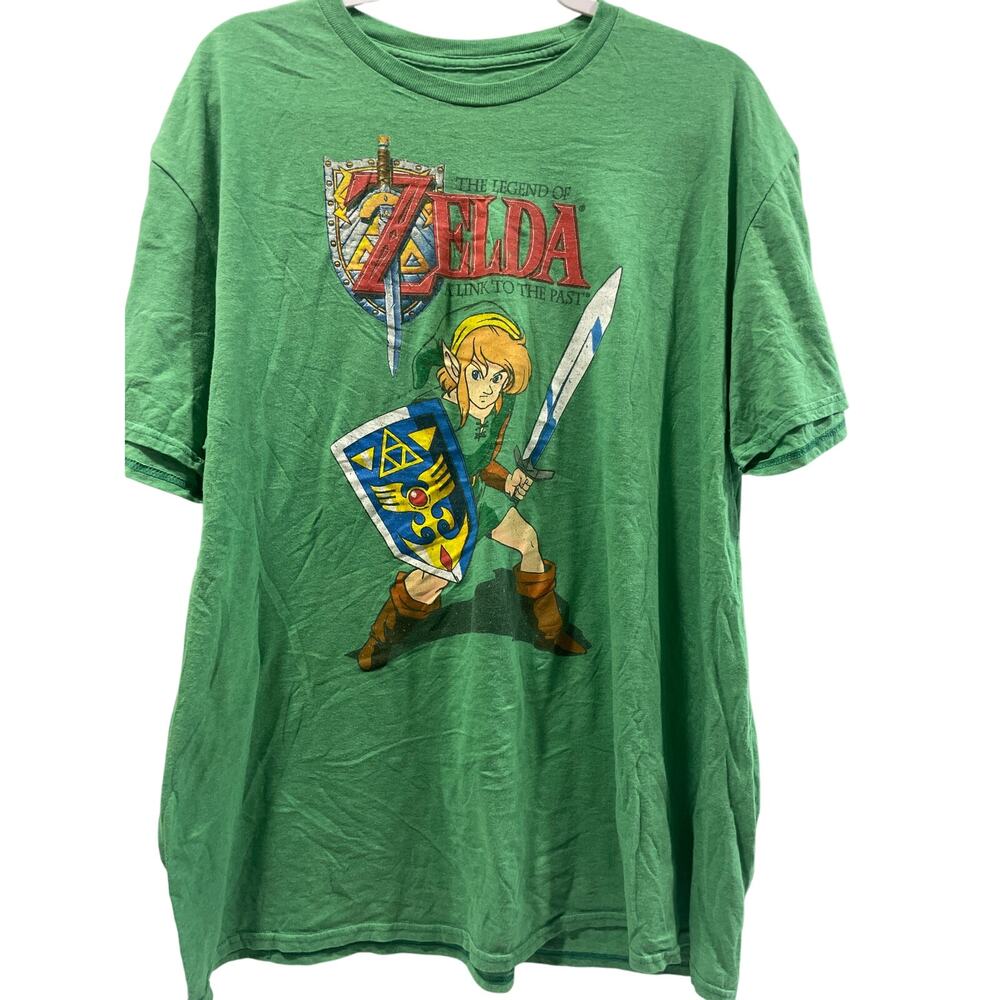 Legend of Zelda Men's XL Green T-Shirt Character Graphic Logo Short Sleeve